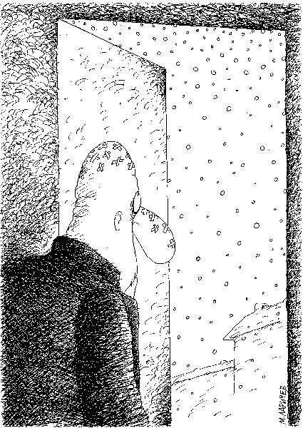 Карикатура "Снегопад", Михаил Ларичев