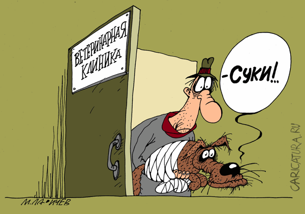 Карикатура "Суки", Михаил Ларичев