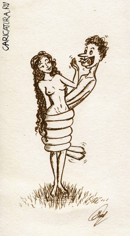 Карикатура "Съешь яблочко", Карина Лузан