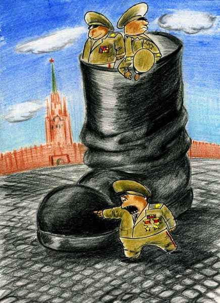 Карикатура "Шире шаг!", Олег Малянов