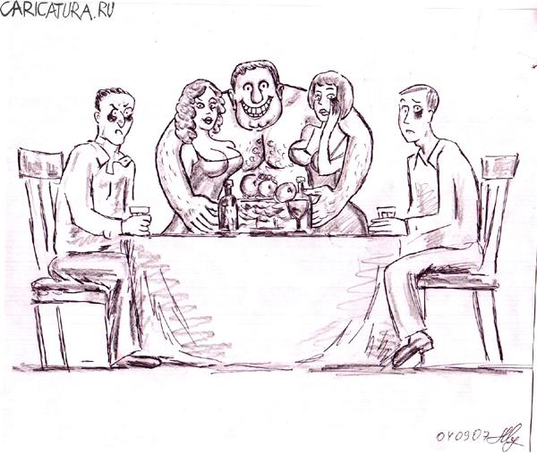 Карикатура "Пьянка. Естественный отбор", Михаил Марченков