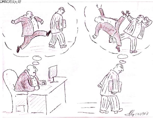 Карикатура "Решительный отпор", Михаил Марченков