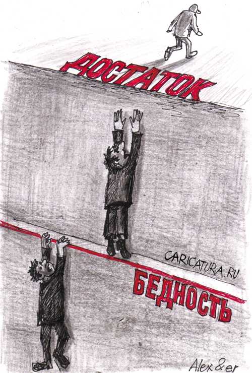 Карикатура "Черта бедности", Александр Матис