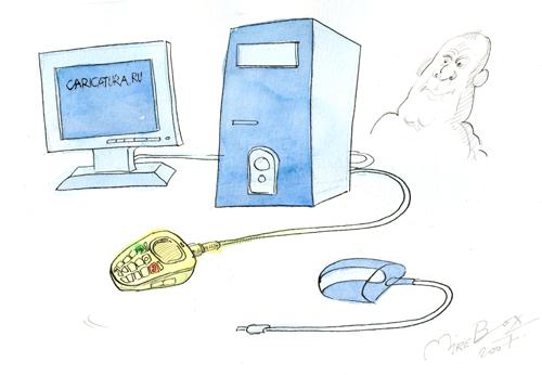 Карикатура "Мобильная мышь", Михаил Ворожцов