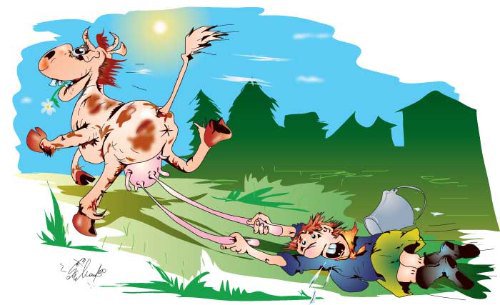 Карикатура "Веселая корова", Алексей Молчанов