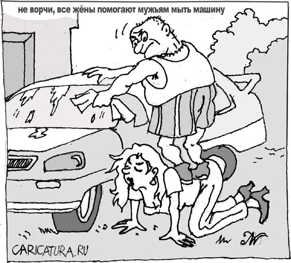Карикатура "Мойка машины - терпение", Виталий Найдёнов