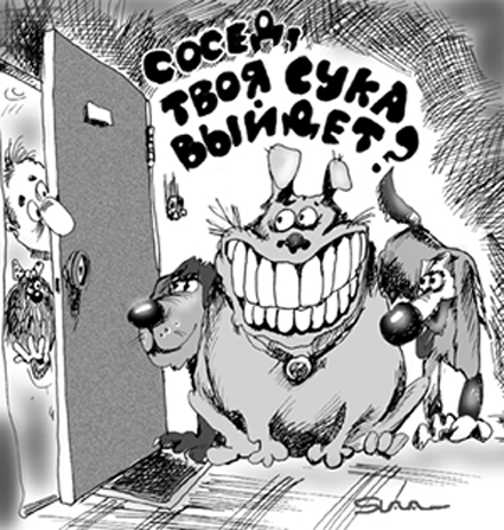 Карикатура "Собаки", Вячеслав Николаев