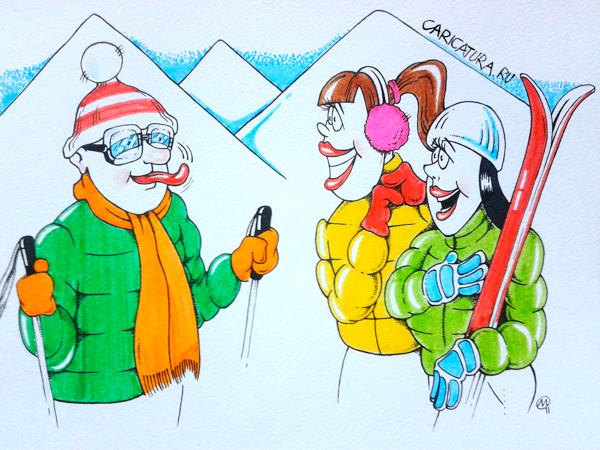 Карикатура "Очки замерзли", Максим Осипов