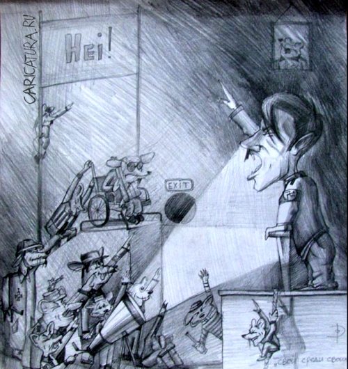 Карикатура "Свой среди своих", Дмитрий Островский