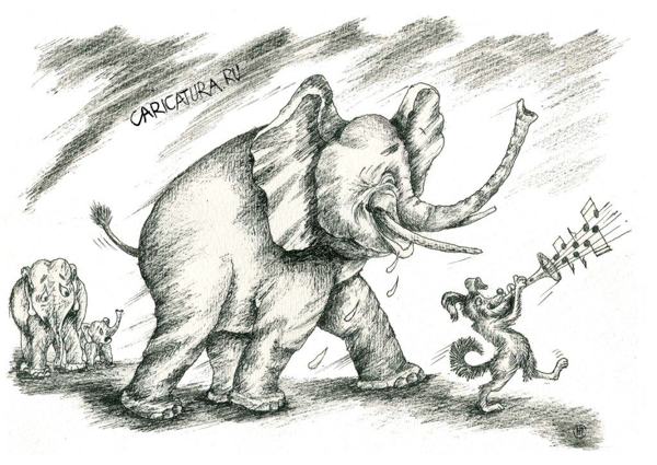 Карикатура "Знать она сильна, что увела Слона...", Николай Свириденко