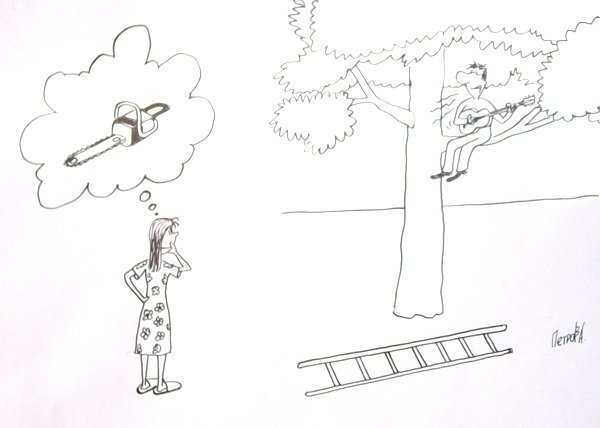 Карикатура "Муж и жена", Александр Петров