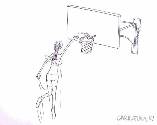 Карикатура "Волейболистка", Александр Петров