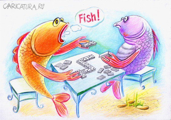 Карикатура "Рыба", Николай Попов