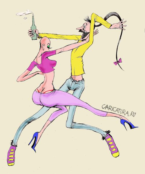 Карикатура "Танец", Александр Попов