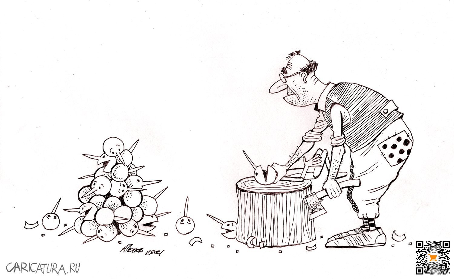 Карикатура "Творческий кризис...", Александр Попов