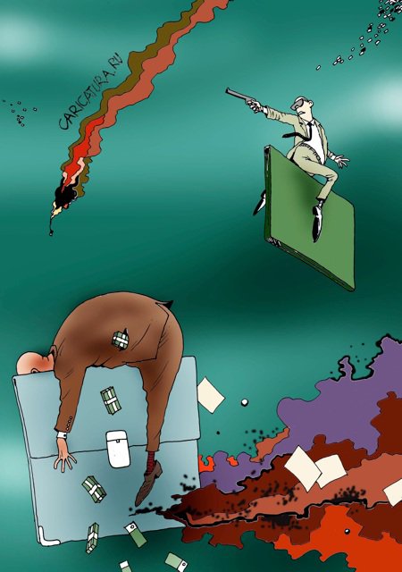 Карикатура "Взлет и падение чиновника", Александр Попов