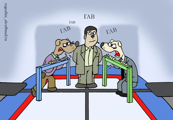 Карикатура "К барьеру!", Алексей Рогожин