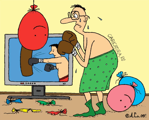 Карикатура "Боксер", Александр Саламатин