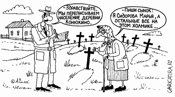Карикатура "Перепись населения", Александр Саламатин