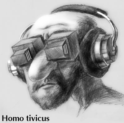 Карикатура "Homo tivicus", Сергей Самсонов