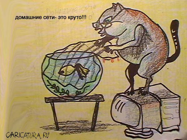 Карикатура "Домашние сети", Марат Самсонов