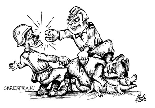 Карикатура "свобождение Прибалтики 1945", Uldis Saulitis