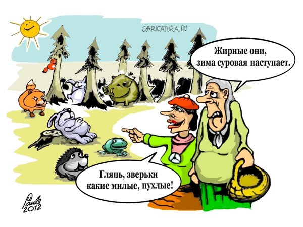 Карикатура "Зима наступает", Uldis Saulitis