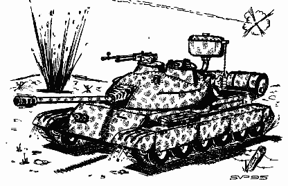 Карикатура "Танк со всеми удобствами", Валерий Савельев