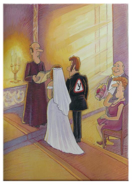 Карикатура "Первая женитьба", Дмитрий Шейнгарт