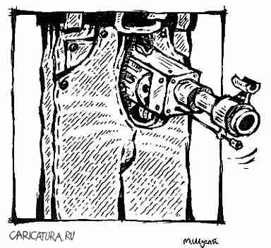 Карикатура "Револьвер", Михаил Шугай
