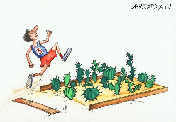 Карикатура "Олимпиада 2004: Прыжки в длину", Сергей Сиченко