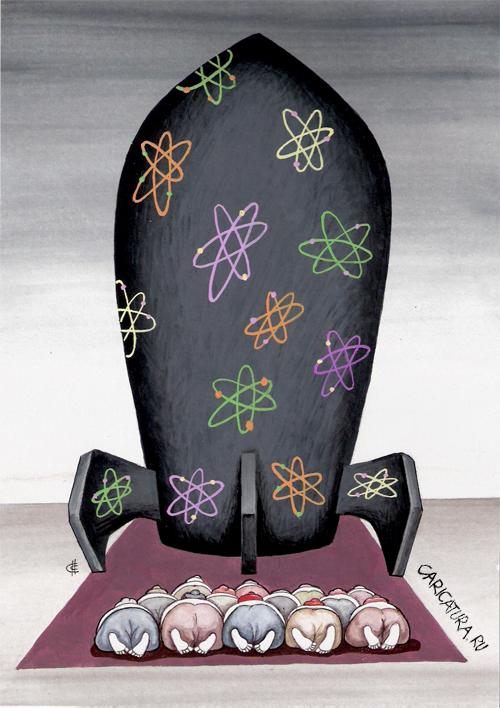 Карикатура "Мирный атом", Сергей Сыченко