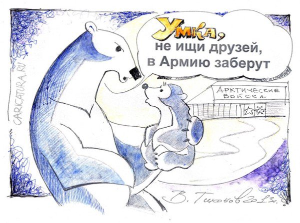 Карикатура "Умка не ищет друга", Владимир Тихонов