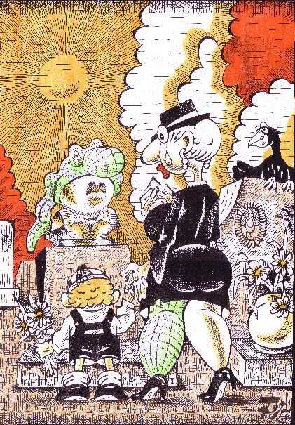 Карикатура "Вдова корешка", Петр Тягунов