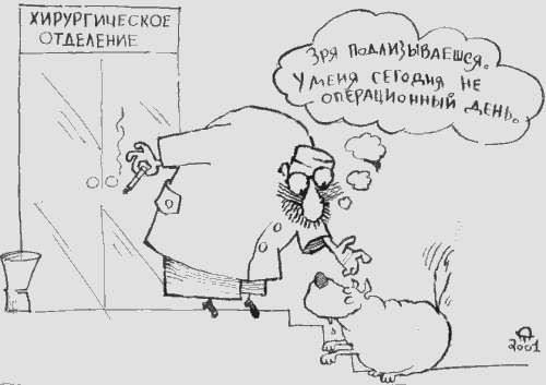 Карикатура "Хирург и собака", Александр Трофимов