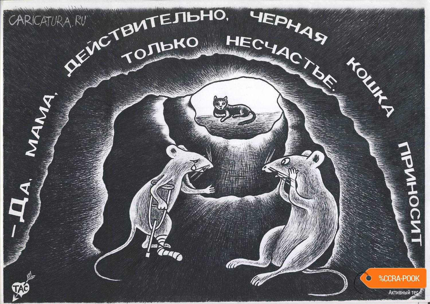 Карикатура "Год Крысы кошке не помеха", Александр Троицкий