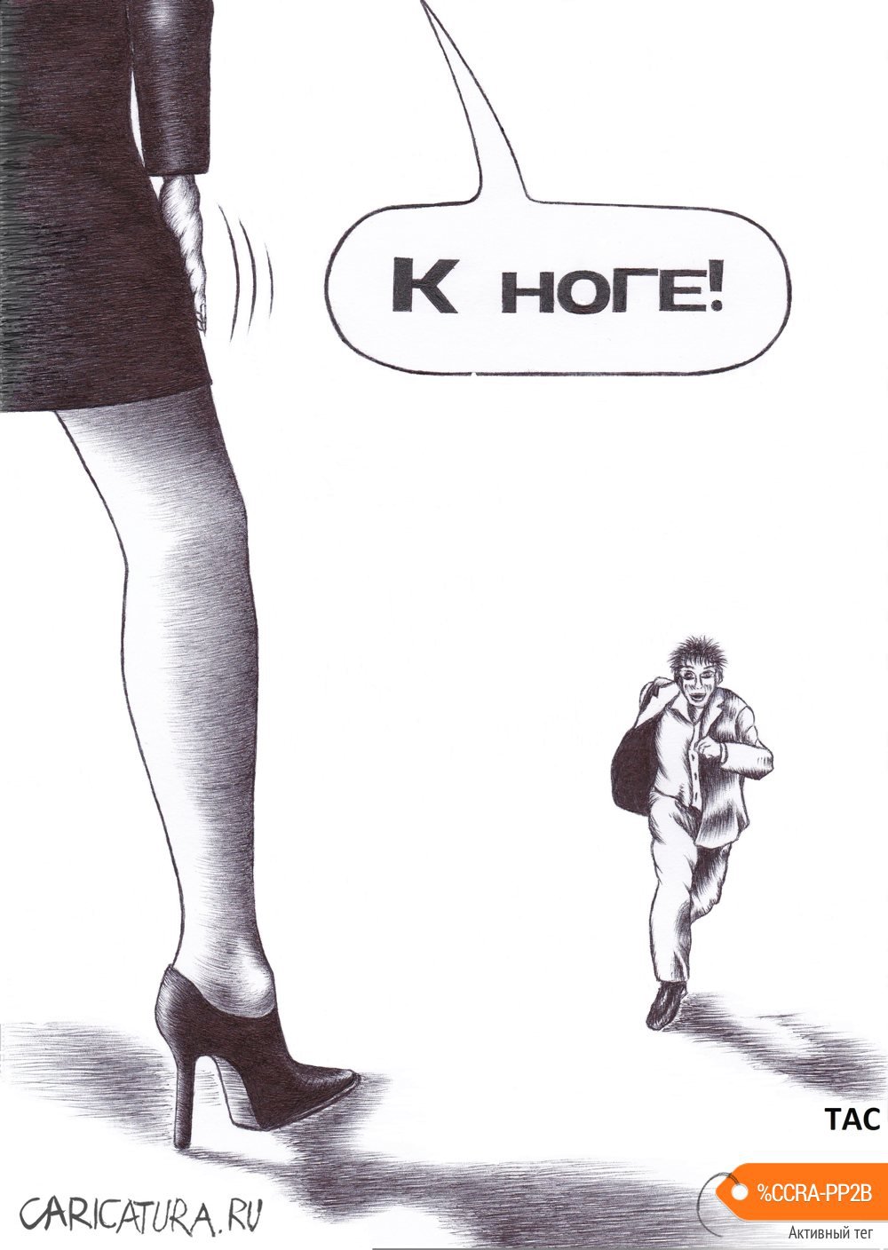 Карикатура "К ноге!", Александр Троицкий