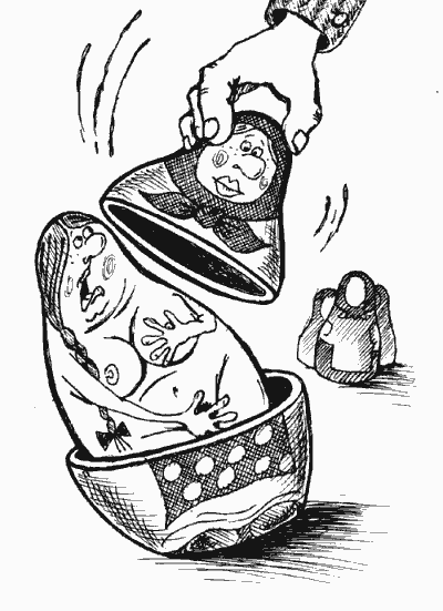 Карикатура "Матрешки", Андрей Цветков