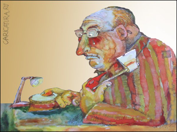 Карикатура "Палач на пенсии", Александр Уваров