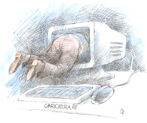 Карикатура "Хакер", Асимхан Васиханов