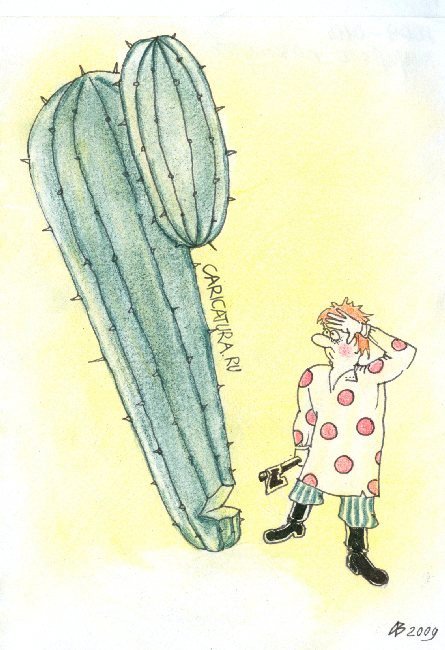 Карикатура "На кактусоповале", Андрей Василенко