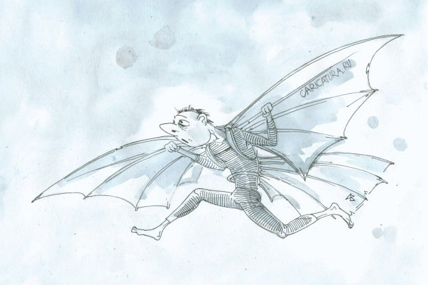 Карикатура "Рожденный летать", Андрей Василенко