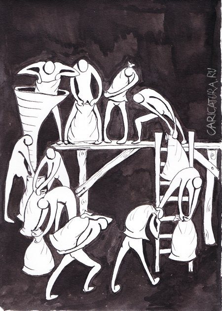 Карикатура "Круговорот", Владимир Лебедев