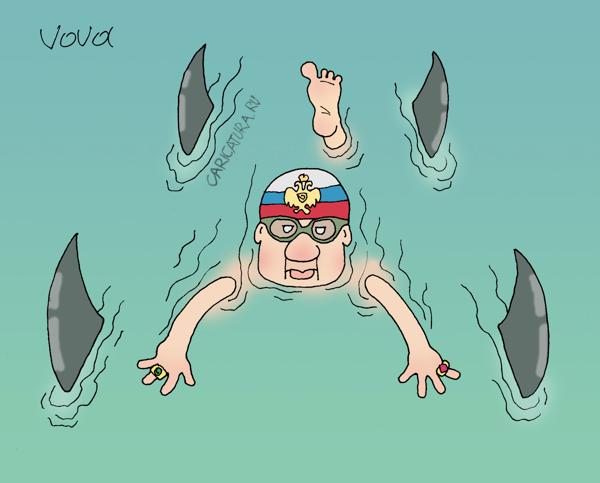 Карикатура "Депутат в море", Владимир Иванов