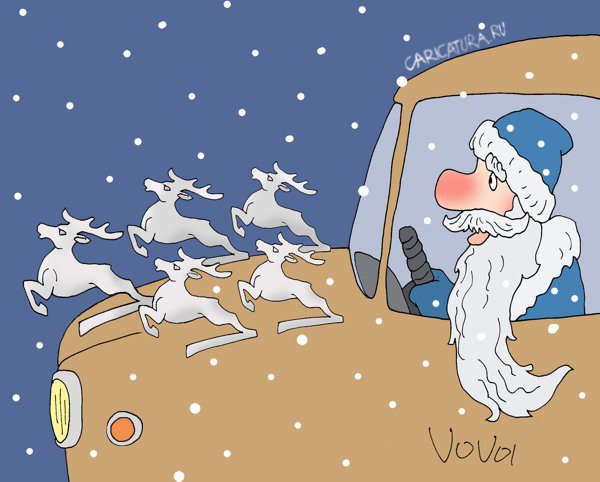 Карикатура "На оленях", Владимир Иванов