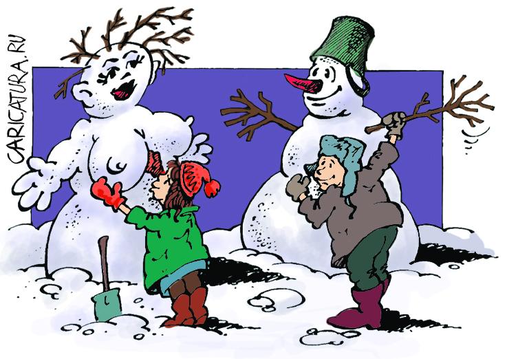 Карикатура "Снеговик", Михаил Жилкин